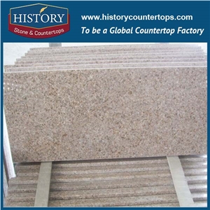 History Stone Hg008 G682 Golden Yellow Granite Rectangle Shape Flat High Polished Antique Custom Size Kitchen Design for Countertops & Island Tops