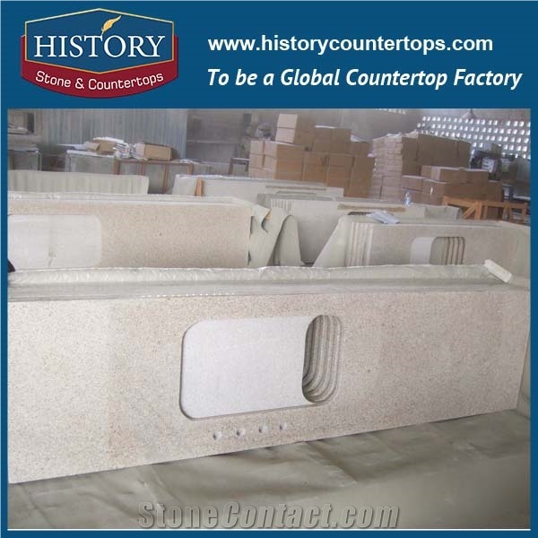 History Stone Hg008 G682 Golden Yellow Granite Rectangle Shape Flat High Polished Antique Custom Size Kitchen Design for Countertops & Island Tops