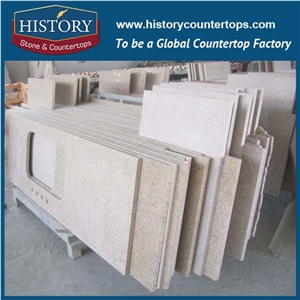 History Stone Hg008 G682 Golden Yellow Granite Rectangle Shape Flat High Polished Antique Custom Size Kitchen Design for Countertops & Island Tops