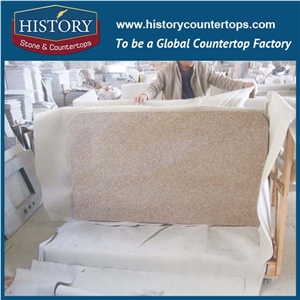 History Stone Hg008 G682 Golden Yellow Granite Rectangle Shape Flat High Polished Antique Custom Size Kitchen Design for Countertops & Island Tops