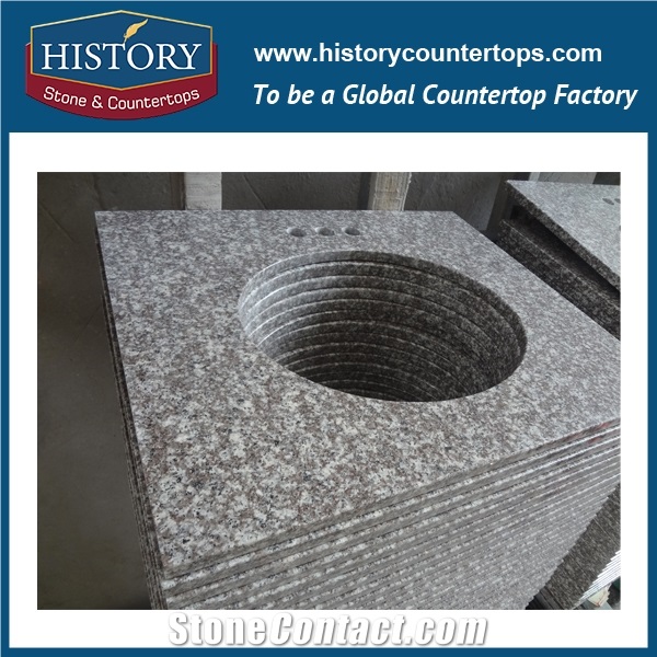 History Stone Hg016 G664 Bainbrook Brown Latest Custom Size Polished Bullnose Edge Easy Granite Furniture Tops for Countertops & Bathroom Vanity Top