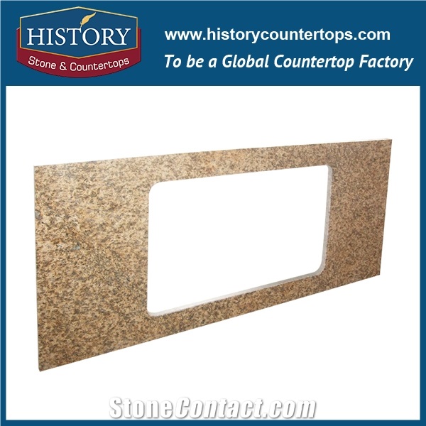 History Stone Hg027 Tiger Skin Yellow Granite Polished Edge Integrated Furniture Design Best for Building Kitchen Countertops & Worktops, Bar Tops