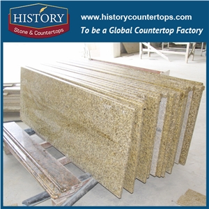 History Stone Hg027 Tiger Skin Yellow Granite Polished Edge Integrated Furniture Design Best for Building Kitchen Countertops & Worktops, Bar Tops