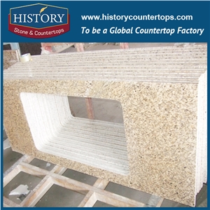 History Stone Hg027 Tiger Skin Yellow Granite Polished Edge Integrated Furniture Design Best for Building Kitchen Countertops & Worktops, Bar Tops