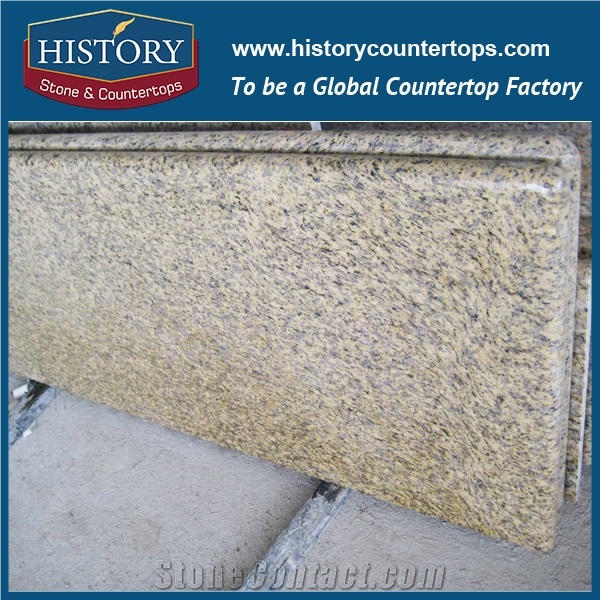 History Stone Hg027 Tiger Skin Yellow Granite Polished Edge Integrated Furniture Design Best for Building Kitchen Countertops & Worktops, Bar Tops