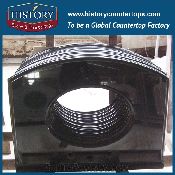 History Stone Hg076 China Black Wholesale Dupont Edge Customized Pre Cut Installing Solid Surface Countertops & Vanity Top for Residential Used