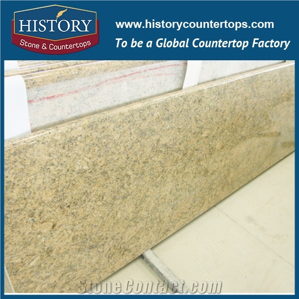 History Stone Hgj011 Old Giallo Veneziano 2017 Flat Eased Edge Pre Cut Modular Factory Direct Sale Countertops & Bathroom Vanity Top for Hotel Design