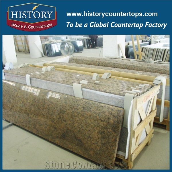 History Stone Hgj011 Old Giallo Veneziano 2017 Flat Eased Edge Pre Cut Modular Factory Direct Sale Countertops & Bathroom Vanity Top for Hotel Design