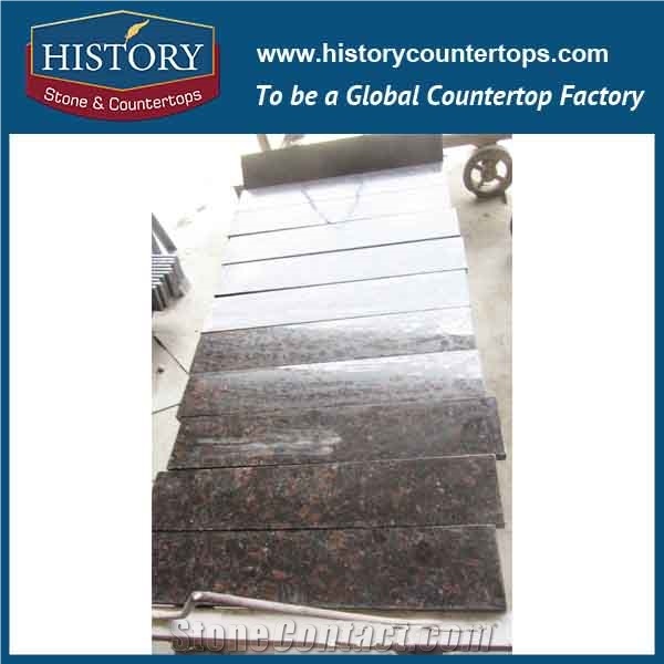 History Stone Hgj016 Tan Brown Full Bullnose Customized Shape Furniture Elegant Appearance Bath Coountertops & Vanity Top for Restaurant Bathroom