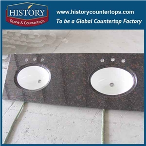 History Stone Hgj016 Tan Brown Honed Surface Brown Granite Oval Shape Customised Cut Bar Tops Island Top & Table Tops for Restaurant Decoration
