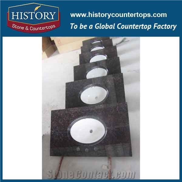 History Stone Hgj016 Tan Brown Import Ogee Bullnose Laminate Edging Environmental Customized Granite Countertops & Vanity Top for Decoration