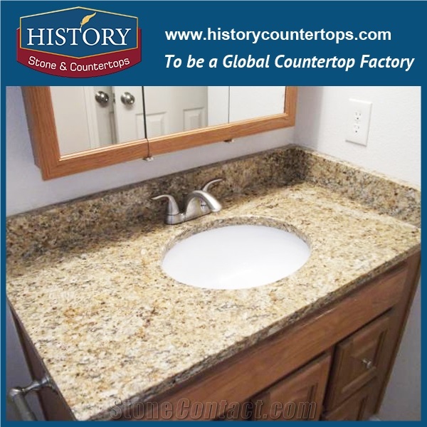 History Stone Hgj029 Caladonia Single Ogee Edge Polishing Smooth Surface Integrated Different Types Vanity Tops Best for Bathroom Usage