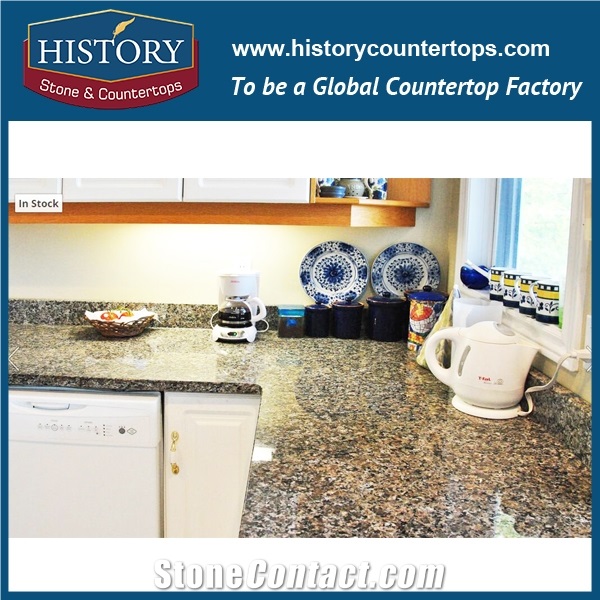 History Stone Hgj029 Caladonia Single Ogee Edge Polishing Smooth Surface Integrated Different Types Vanity Tops Best for Bathroom Usage