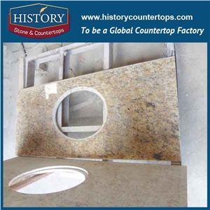 History Stone Hgj041santa Cecilia Dupont Edge Honed Premade Size Special Shape Finishing Countertops & Bathroom Vanity Top for Luxury Home Decoration