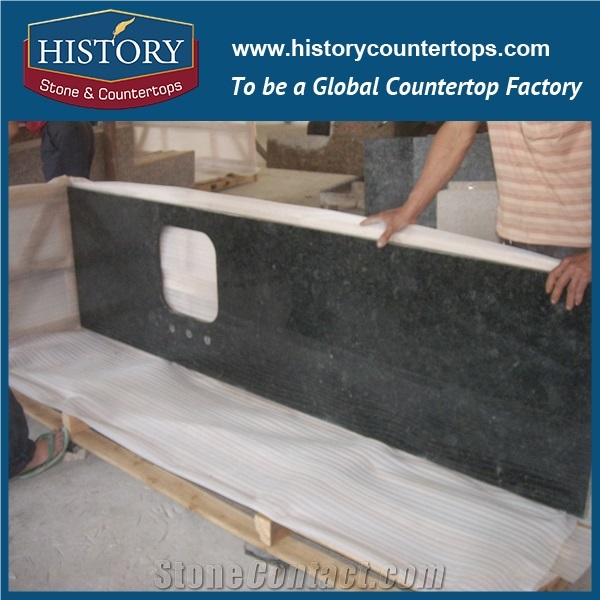 History Stone Hgj042 Verde Ubatuba Green Granite Round Edge Prefab Size Compact Laminate Custo Table Tops & Worktop Choices for Office Decoration