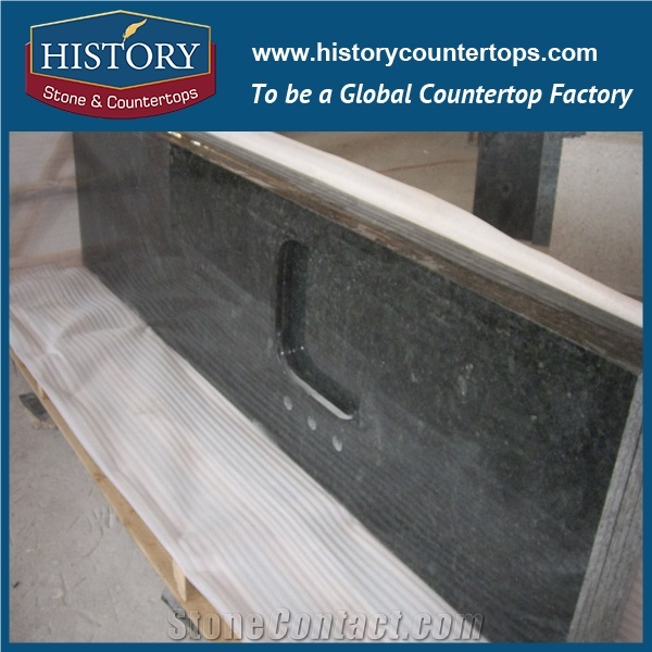 History Stone Hgj042 Verde Ubatuba Green Granite Round Edge Prefab Size Compact Laminate Custo Table Tops & Worktop Choices for Office Decoration