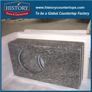 History Stone Hgj045 Sapphire Blue Half Bullmose Top Polished Smooth Surface Granite Usa Style Selections Countertops & Vanity Top for Bathroom
