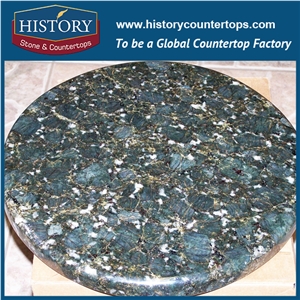 History Stone Hgj054 Verde Butterfly Green Stain-Resistant Customised Laminated Solid Surface Granite Prefab Countertop & Table Top for Decoration