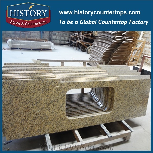 History Stone Hgj059 New Venitian Golden Bevel Top Polishing Customised Shape Professional Factory Design for Countertops & Vanity Top for Bathroom