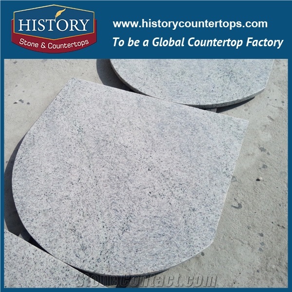 History Stone Hgj063 Kashmir White Radius Top Polishing Edge Prefab Size Custom Fancy Modular Granite Countertops & Vanity Top for Bathroom