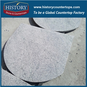 History Stone Hgj063 Kashmir White Radius Top Polishing Edge Prefab Size Custom Fancy Modular Granite Countertops & Vanity Top for Bathroom