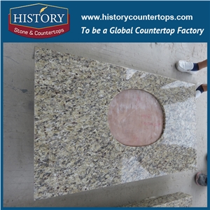 History Stone Hgj065 Giallo Ornamental Dupont Edge Honed Premade Trim Molding Good Installation Countertops & Bathroom Vanity Top for Glabal Market