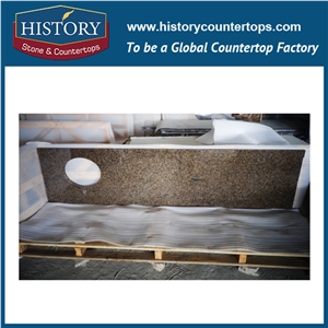 History Stone Hgj067 Tropic Brown Radius Beveled Edge Ready Made Trim Molding Customized Hotel Motel Countertops & Vanity Top with Wholesale Price