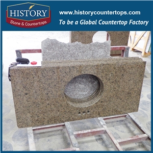 History Stone Hgj067 Tropic Brown Radius Beveled Edge Ready Made Trim Molding Customized Hotel Motel Countertops & Vanity Top with Wholesale Price