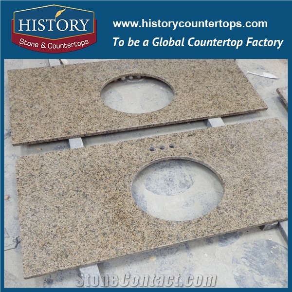 History Stone Hgj067 Tropic Brown Radius Beveled Edge Ready Made Trim Molding Customized Hotel Motel Countertops & Vanity Top with Wholesale Price