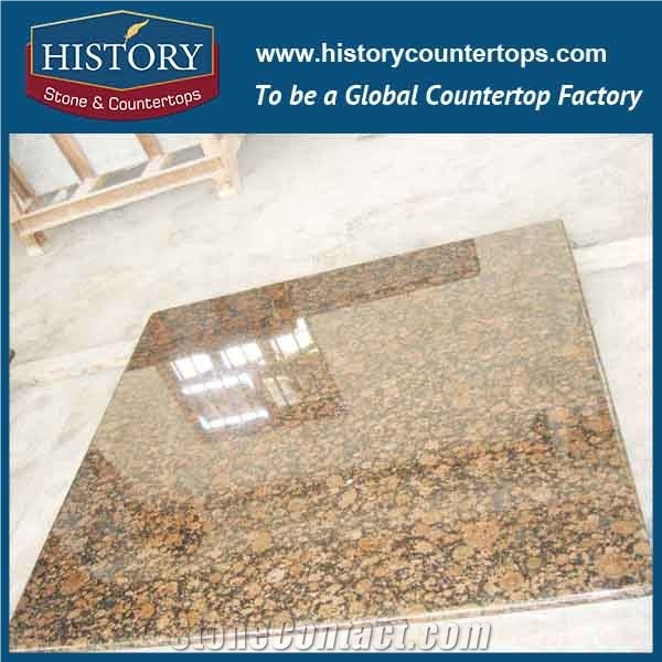 History Stone Hgj067 Tropic Brown Radius Beveled Edge Ready Made Trim Molding Customized Hotel Motel Countertops & Vanity Top with Wholesale Price