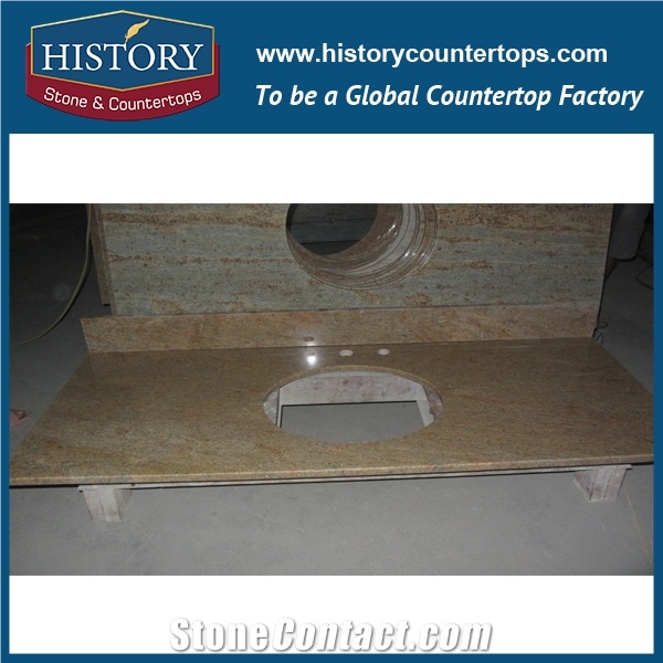 History Stone Hgj071 Madura Gold Radius Top Polished Surface Beautiful Pre Cut Modular Replacement Optionss for Apartment Bath Countertops & Vanity Top