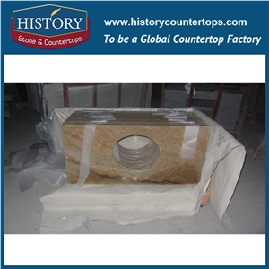 History Stone Hgj071 Madura Gold Radius Top Polished Surface Beautiful Pre Cut Modular Replacement Optionss for Apartment Bath Countertops & Vanity Top