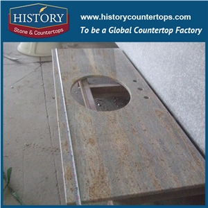 History Stone Hgj071 Madura Gold Radius Top Polished Surface Beautiful Pre Cut Modular Replacement Optionss for Apartment Bath Countertops & Vanity Top