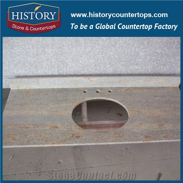 History Stone Hgj071 Madura Gold Radius Top Polished Surface Beautiful Pre Cut Modular Replacement Optionss for Apartment Bath Countertops & Vanity Top