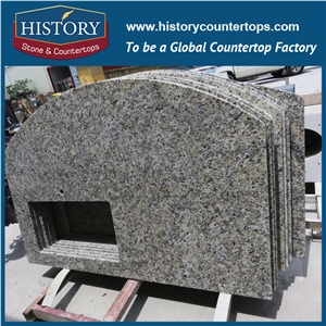History Stone Hgj091 Yellow Butterfly Polished Laminated Edge Factory Direct Sale Bathroom Usage Countertops & Vanity Top for Home Decoration