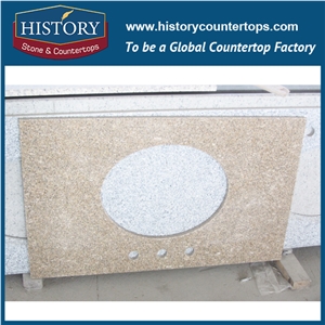 History Stone Hgj092 Carioco Gold Starlight Radius Top Polished Edge Prefabricated Shape Bathroom Furniture Countertops & Bath Vanity for Apartment