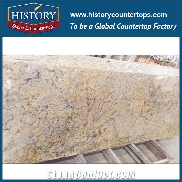 History Stone Hgj108 Sunny Flower Flat Standard Laminated Irregular Shape Special Polished High Glossiness Countertops Vanity Top for Irregular Design