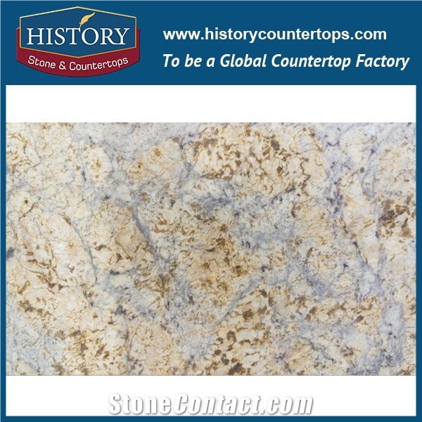 History Stone Hgj108 Sunny Flower Flat Standard Laminated Irregular Shape Special Polished High Glossiness Countertops Vanity Top for Irregular Design