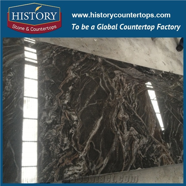 History Stone Hgj158 Cosmic Black Double Bullnose Finish Customized American Standard Solid Surface Countertops & Vanity Tops for Usa Furniture Market