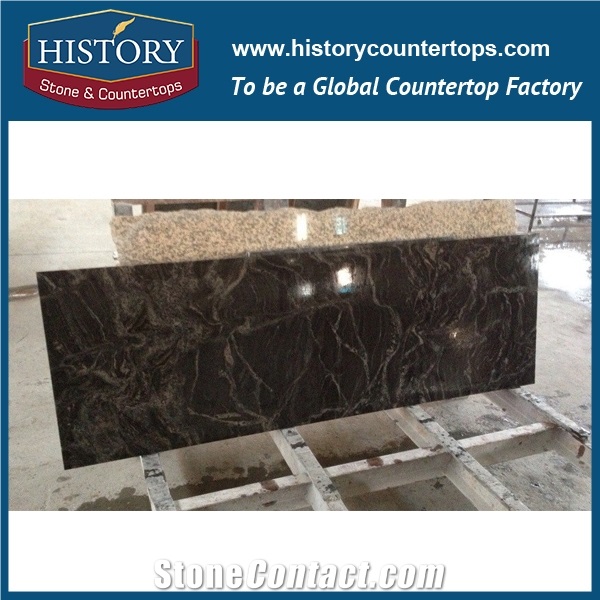 History Stone Hgj158 Cosmic Black Double Bullnose Finish Customized American Standard Solid Surface Countertops & Vanity Tops for Usa Furniture Market