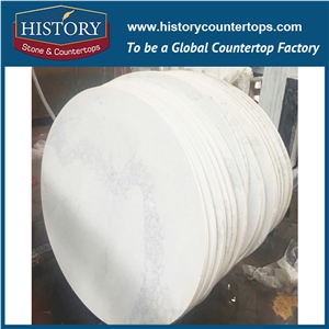 History Stone Hq5063 Calacatta Nuvo Oval Shape Honed Composite for Solid Surface Furniture with Faux Quartz Stone Table Tops Design at Facotry Price