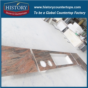 History Stone Multicolor Red Granite Easy Maintain Custom Cut Polished Finish Solid Surface for Countertops & Kitchen Island Top