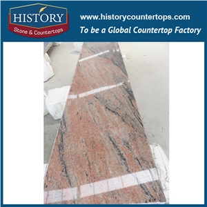 History Stone Multicolor Red Granite Easy Maintain Custom Cut Polished Finish Solid Surface for Countertops & Kitchen Island Top