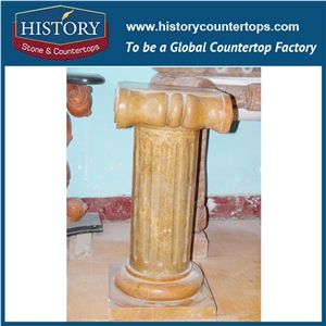 History Stone New Design Flower Pots Columns Ornamental Supporting Carved Brown Marble Stone Square Pedestal Roman Column Design Pillars