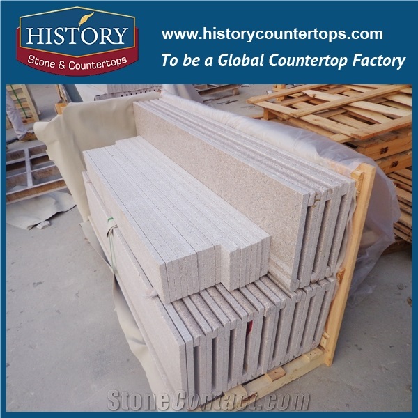 History Stone New Type Beige Cream Granite Pure Hand Craft Customizable Cut High Gloss Durable Stairs & Steps for Apartment