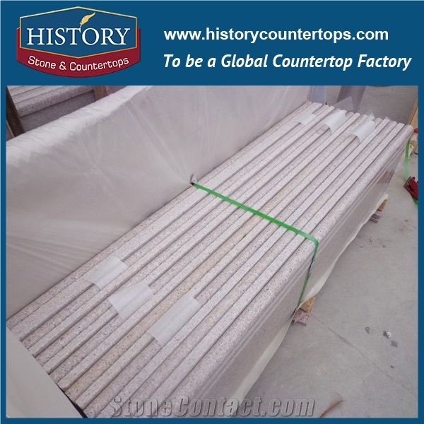 History Stone New Type Beige Cream Granite Pure Hand Craft Customizable Cut High Gloss Durable Stairs & Steps for Apartment