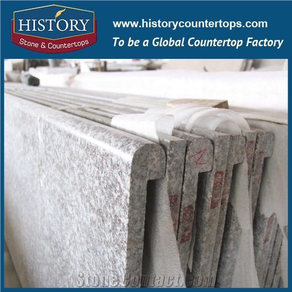 History Stone Peach Red Granite Flat Edges Eased Pre Cut Custom Integrated Kitchen Solid Countertops & Bar Tops for Apartment Use