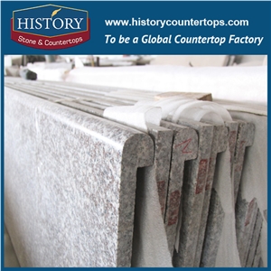 History Stone Peach Red Granite Flat Edges Eased Pre Cut Custom Integrated Kitchen Solid Countertops & Bar Tops for Apartment Use