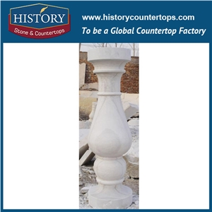 History Stone Romance Style Hand Carved Delicate Floral Design with Statues Galala Beige Marble Stone Column Lager Square Decoration Pillars