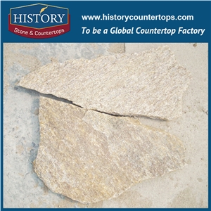 History Stone Slate Stone Random Flagstone for Garden Pavers, Natural Beige Color Building Decorative Stone